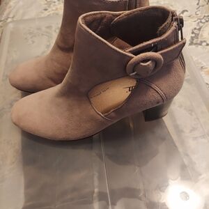 Earth Taupe Suede Ankle Booties